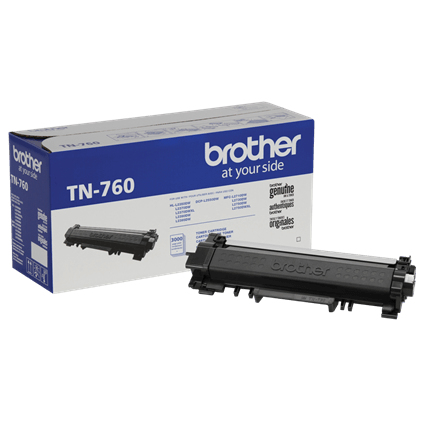 Tóner Brother Tn760 – Negro, Rendimiento Aproximado 3, 000 Páginas, Para Equipos Dcpl2551Dw.