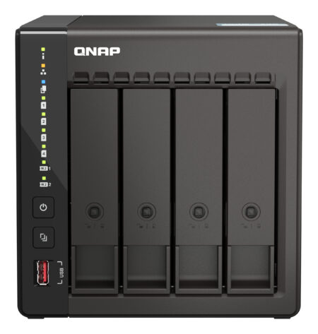 NAS De 4 Bahias Qnap Ts-453E-8G-Us Intel Celeron J6412 2.00Ghz, SATA Iii, Negro