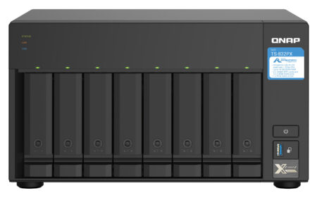 NAS De 8 Bahias Qnap Ts-832Px-4G-Us Annapurna Labs Al324 1.70Ghz, USB, Gris/Negro