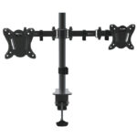 Getttech Soporte Para 2 Pantallas - De 10 A 30 Pulgadas, 10 Kg, Negro, Vesa 100X100Mm Inclinacion +- 45, Mod. Tw-1404