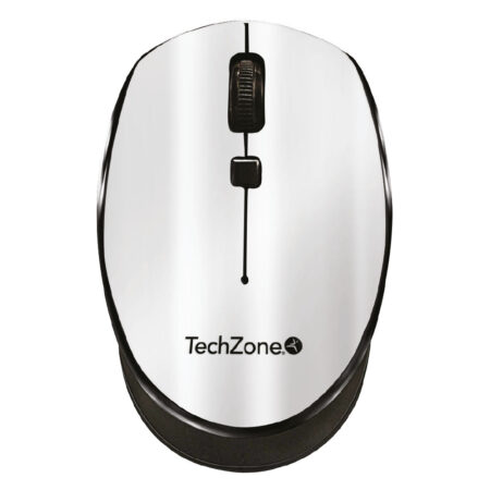 Mouse Inalámbrico Start Silver Techzone, Hasta 1600 Dpi’s, 3 Botones, Textura En Rubber, 1 Año De Garantía.