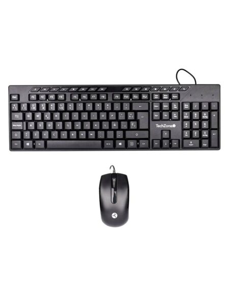 Kit Teclado C/ Mouse Alambrico Techzone 105 Teclas+15 Multimedia Q