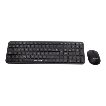 Kit Silent Techzone, Combo Inalámbrico Con Conexión USB, Mouse 2400 Dpi’s, Teclado Con 105 Teclas Tipo Qwerty 1 Año De Garantía.