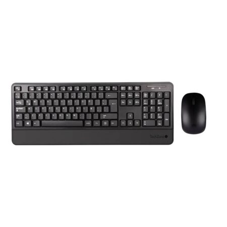 Kit Teclado Y Mouse Inalambrico Techzone Tzcombina07, 105 Teclas, 1200Dpi, USB, Color Negro