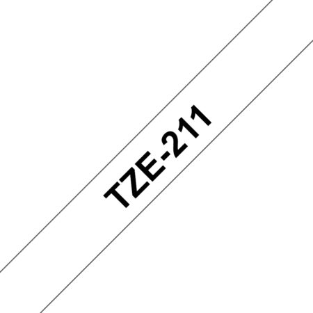 Cinta Brother Tz211 Negro/Blanco De 6Mm, 8 Metros