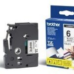 Cinta Brother Tz211 Negro/Blanco De 6Mm, 8 Metros