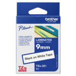 Cinta Brother Tze221 Negro/Blanco De 9Mm, 8Metros