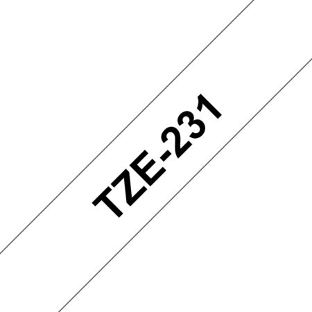 Cinta Brother Tze231 Negro/Blanco De 12Mm, 8Metros