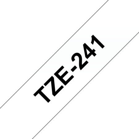 Cinta Brother Tze241 Negro/Blanco De 18Mm, 8 Metros