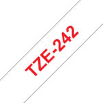 CINTA BROTHER TZE242 ROJO EN BLANCO, 18MMX8M