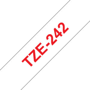CINTA BROTHER TZE242 ROJO EN BLANCO, 18MMX8M