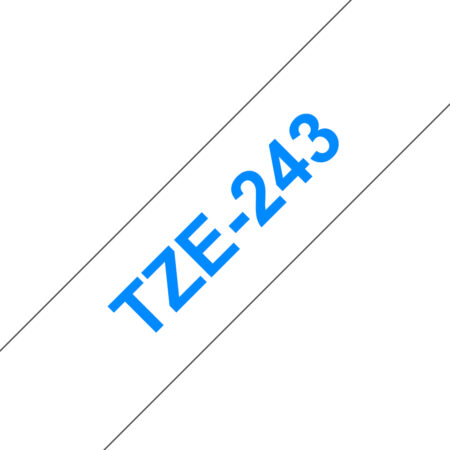 Cinta Brother Tz-243 Laminada Azul Sobre Blanco 18Mmx8M Pt300/310B/330/530, Tze243