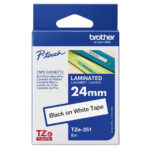 Cinta Brother Tze251 Negro/Blanco De 24Mm