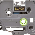 Cinta Brother Tze344 Laminada Dorado Sobre Negro 18Mmx8M