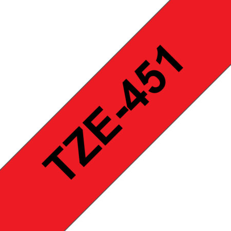 Cinta Brother Tze451 Negro Sobre Rojo, 24Mmx8M