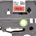 Cinta Brother Tze451 Negro Sobre Rojo, 24Mmx8M