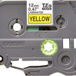 CINTA BROTHER LAMINADA TZE631 AMARILLO/NEGRO 0.5"