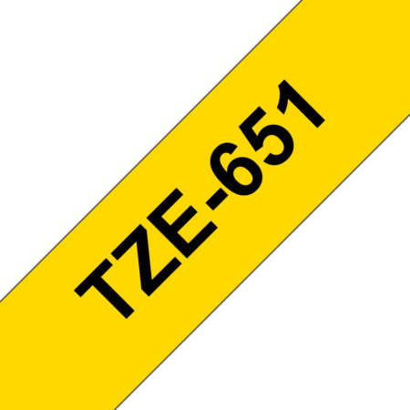 Cinta Brother Tze651 Negro/Amarillo De 24Mm, 8 Metros