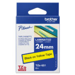Cinta Brother Tze651 Negro/Amarillo De 24Mm, 8 Metros
