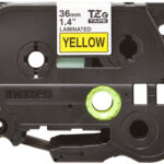 Cinta Brother Tze661 Negro/Amarillo De 36Mm, 8 Metros