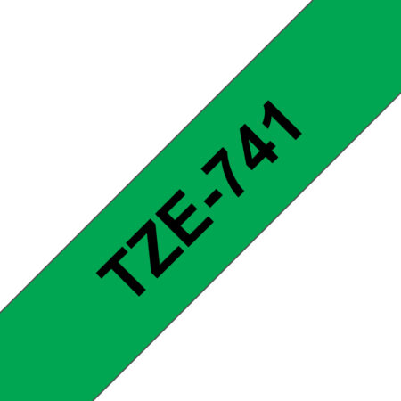 Cinta Brother Tz-741 Negro/Verde 18Mm Pt300/310B/330/530