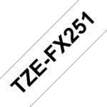 CINTA BROTHER TZEFX251 LAMINADA FLEXIBLE, TEXTO NEGRO FONDO BLANCO, 24MMX8M