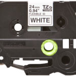 Cinta Brother Tzefx251 Laminada Flexible, Texto Negro Fondo Blanco, 24Mmx8M