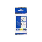 Cinta Brother Tzefx251 Laminada Flexible, Texto Negro Fondo Blanco, 24Mmx8M