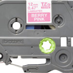 Cinta Brother Tzemqp35, Laminada Estandar Texto Blanco Fondo Rosa, Tz, 12Mm X 5 Mts
