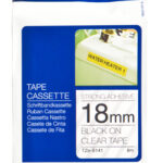 Etiqueta Clara Continua Laminada Con Adhesivo Super Resistente Brother Tzes141 - De 18 Mm De Ancho X 8 Mts De Largo. Impresión En Negro.