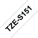 Etiqueta Clara Continua Laminada Con Adhesivo Super Resistente Brother Tzes151 - De 24 Mm De Ancho X 8 Mts De Largo. Impresión En Negro.