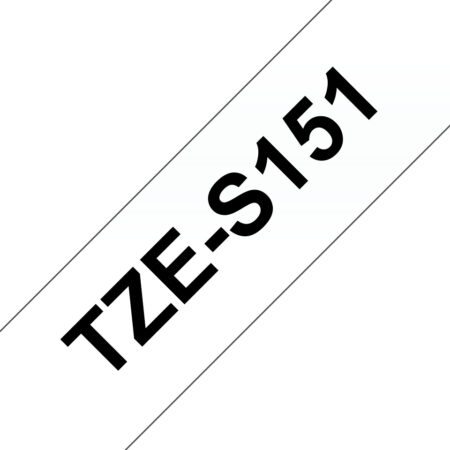 Etiqueta Clara Continua Laminada Con Adhesivo Super Resistente Brother Tzes151 – De 24 Mm De Ancho X 8 Mts De Largo. Impresión En Negro.