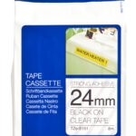 Etiqueta Clara Continua Laminada Con Adhesivo Super Resistente Brother Tzes151 - De 24 Mm De Ancho X 8 Mts De Largo. Impresión En Negro.