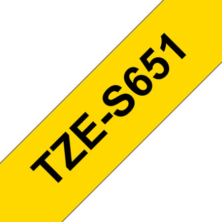 Cinta Brother Tzes651 Negro Sobre Amarillo 24Mm, 8 Metros