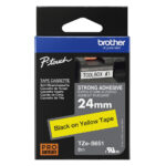 Cinta Brother Tzes651 Negro Sobre Amarillo 24Mm, 8 Metros
