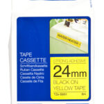 Cinta Brother Tzes651 Negro Sobre Amarillo 24Mm, 8 Metros