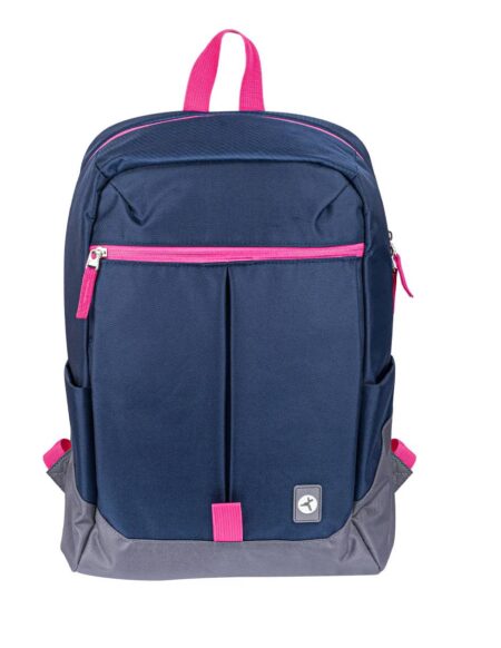 Mochila Para Laptop 15.6″ Techzone Rainbow Tzlbp26-A Poliester/Color Azul Con Rosa