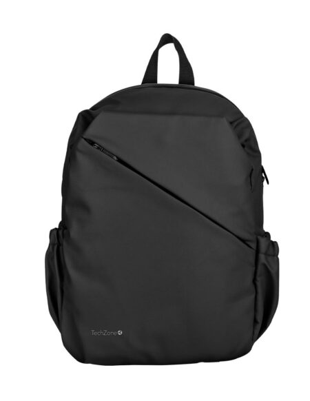 Backpack Style Tzlbp29-N Techzone 16, Resistente A Salpicaduras 100% Poliéster  Color  Negro, Garantia Limitada De Por Vida.