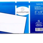 Paquete C/100 Piezas Tarjeta Bibliografica Euroformas Ti0003 Color Blanco 5X8