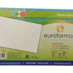 Paquete C/100 Piezas Tarjeta Bibliografica Euroformas Ti0003 Color Blanco 5X8