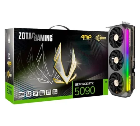 T/Video Zotac Zt-B50900B-10P Geforce Rtx 5090 Amp Extreme Infinity, 32Gb Gddr7/192-Bit/PCIE 5.0/HDMI/3Xdp/Gaming Solid Oc/3Xfan