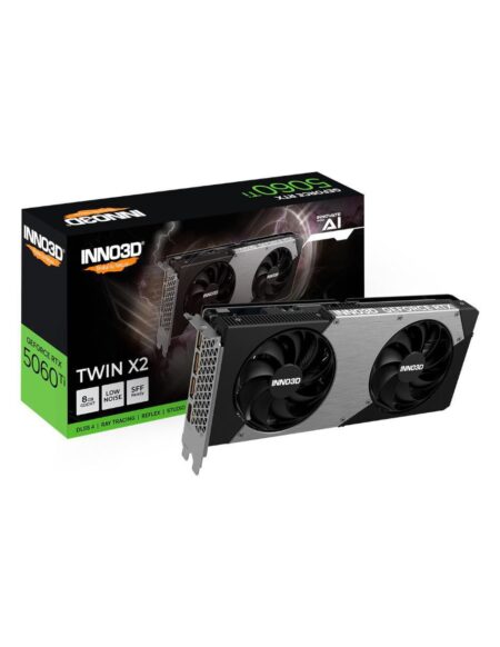 T/Video Inno3D N506T2-16D7-191073N Geforce Rtx 5060 Ti/16Gb Gddr7/PCI-Express 5.0/3X DP/1X HDMI/Color Negro-Gris