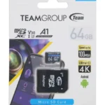 Memoria MicroSD 64Gb Flash Elite A1 Teamgroup Teausdx64Giv30A103, Uhs-I Clase 3, Con Adaptador