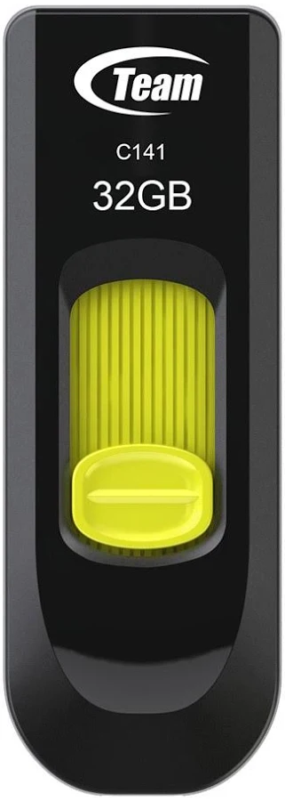 Memoria USB 2.0 32Gb Teamgroup Tc14132Gy01 C141, Color Negro/Amarillo