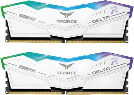 Memoria DDR5 32Gb 5600Mhz Teamgroup T-Force Delta Ff4D532G5600Hc36Bdc01 (2X16Gb), Rgb, Color Blanco, Pc5-44800, Cl36, Xmp
