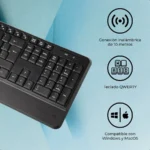 TechZone TZ19COMB02-INA teclado Ratón incluido RF inalámbrico Negro
