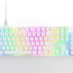 Teclado Alambrico Gamer Nzxt Kb-001Nw-Us Function 2, Optomecanico, Rgb, Reposamuñecas, Switch Gateron Red, Ingles, Color Blanco