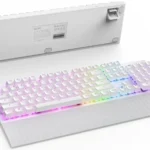 Teclado Alambrico Gamer Nzxt Kb-001Nw-Us Function 2, Optomecanico, Rgb, Reposamuñecas, Switch Gateron Red, Ingles, Color Blanco