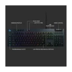 Teclado Mecanico Logitech G815 Rgb Gl Tactile Lightsync/Alambrico/USB/Negro, 920-008984