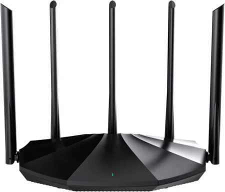 Router WiFi 6 Ax1500 Tenda Rx2Pro Doble Banda/5 Antenas De Alta Ganancia De 6Dbi/3 Puertos LAN Gigabit/Wpa3+Ofdma+Mu-MIMO/Color Negro